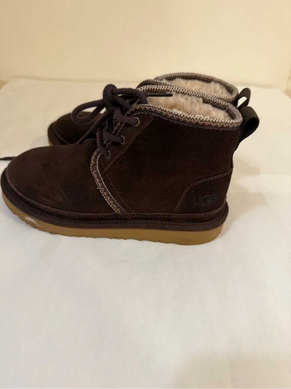UGG Kids Brown Suede Lace-Up Winter Boots